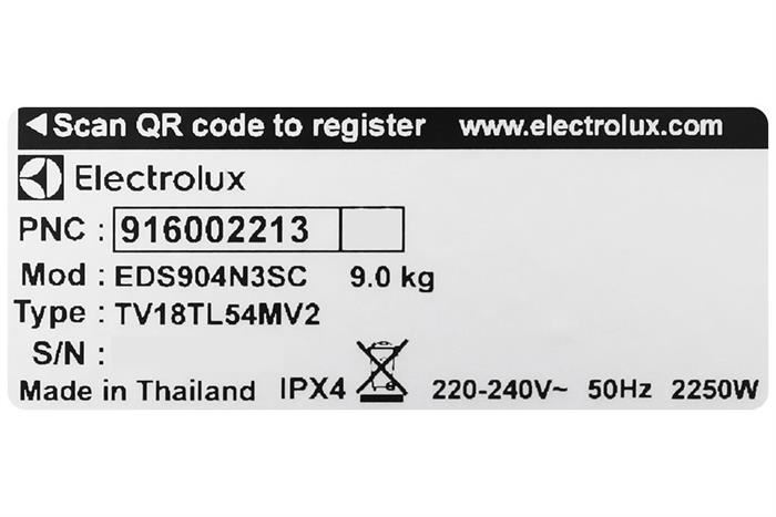 Máy Sấy Thông Hơi Electrolux UltimateCare 9 Kg EDS904N3SC